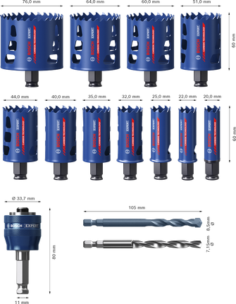 Bosch EXPERT 多材料 Power Change Plus 孔锯套装，14 件。.